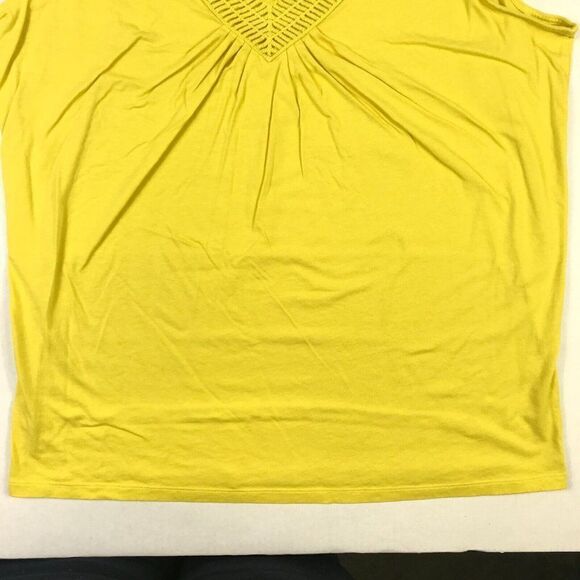 Talbots Womens Tank Yellow V-Neck Sleeveless Cotton Blend Top Plus Size 1X * - Picture 2 of 12